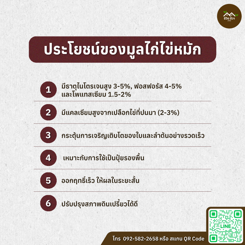 มูลไก่ไข่หมัก บดละเอียด