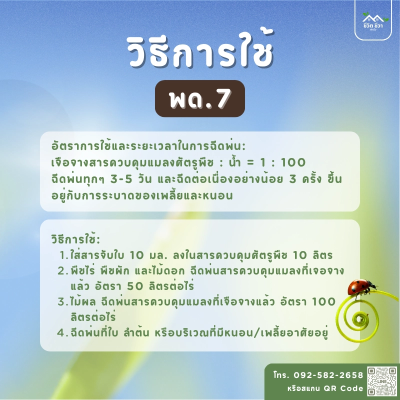 พด. 7 สำหรับผลิตสารป้องกันแมลงศัตรูพืช - ชีวิต ชีวา ฟาร์ม