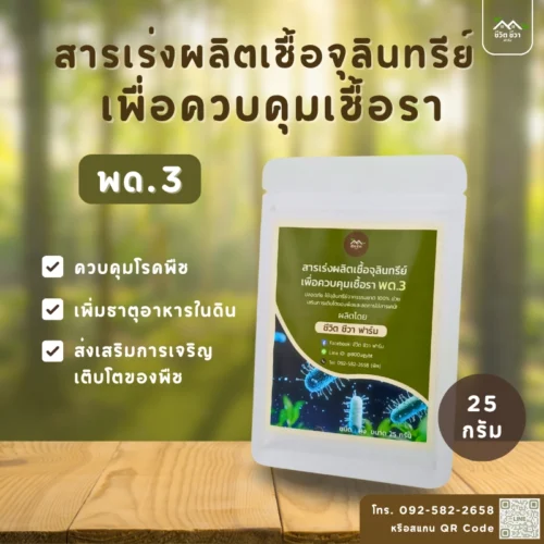 สารเร่ง พด.3 สำหรับผลิตเชื้อจุลินทรีย์ เพื่อควบคุมเชื้อรา