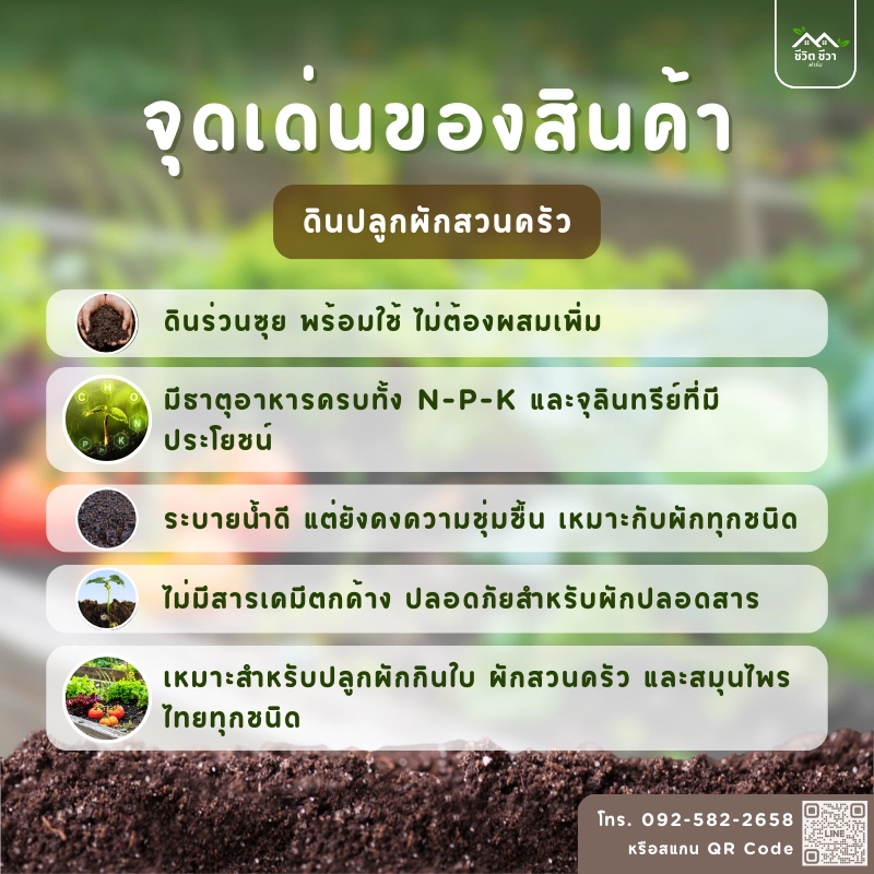 จุดเด่นของ ดินปลูกผักสวนครัว